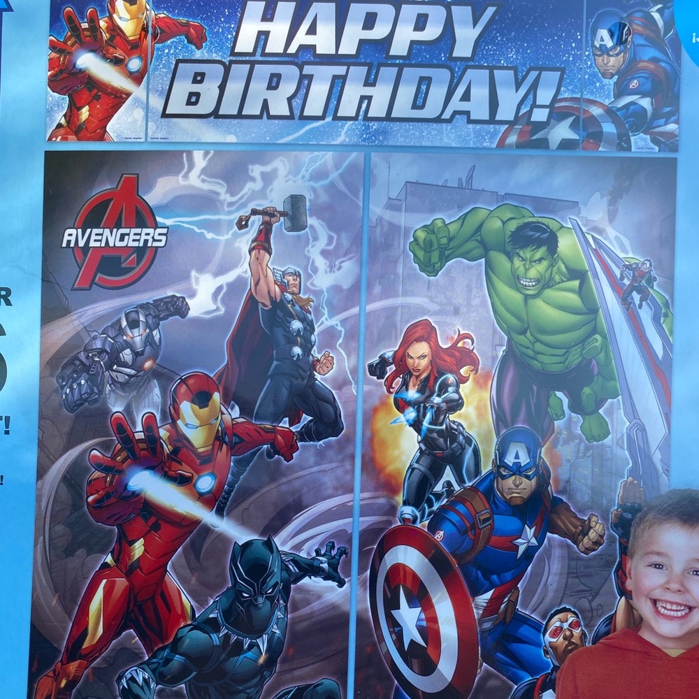 Marvel Avengers XL wall art W Birthday banner